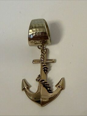 SCARF RING ACCESSORY GOLD TONE ANCHOR DROP